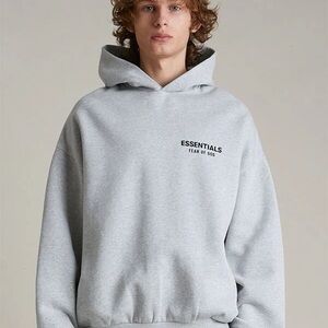 Essentials Fear of God Light Gray Pullover Hoodie, in good condition